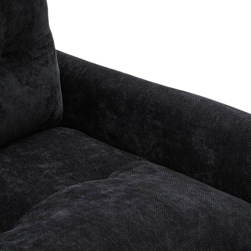 Chenille 360° Swivel Barrel Chair with Memory Foam and Side Pockets