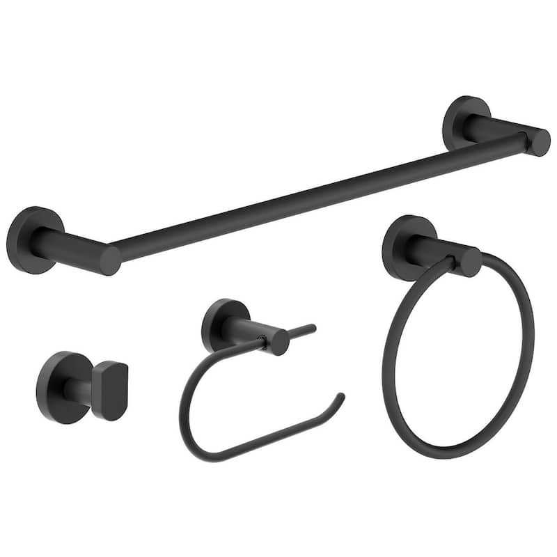 Symmons Dia Bathroom Hardware Set - Includes Towel Bar, Robe Hook, - Matte Black