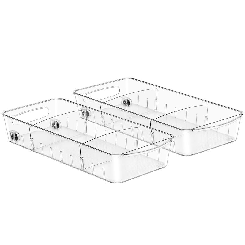 Sorbus Clear Organizing Bins on Wheels - 15.4 x 6.8 x 3.8