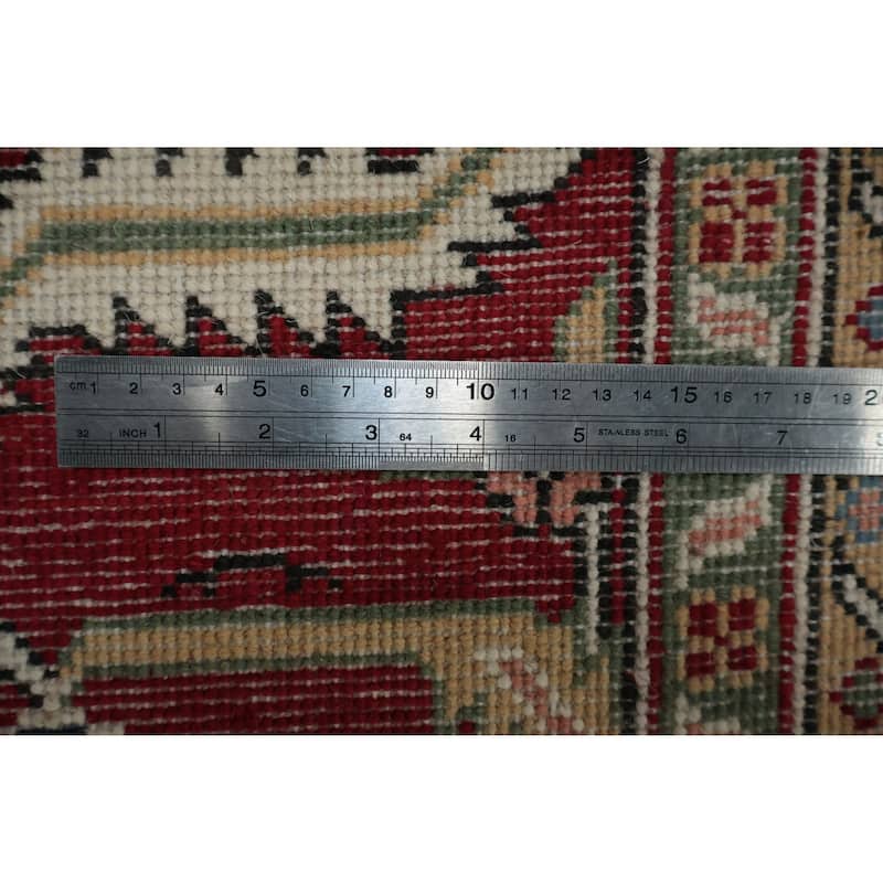 Hand Knotted Oriental 100% Wool Carpet Traditional Medallion Red Heriz (serapi) Area Rug - 9' 8'' X 7' 9''