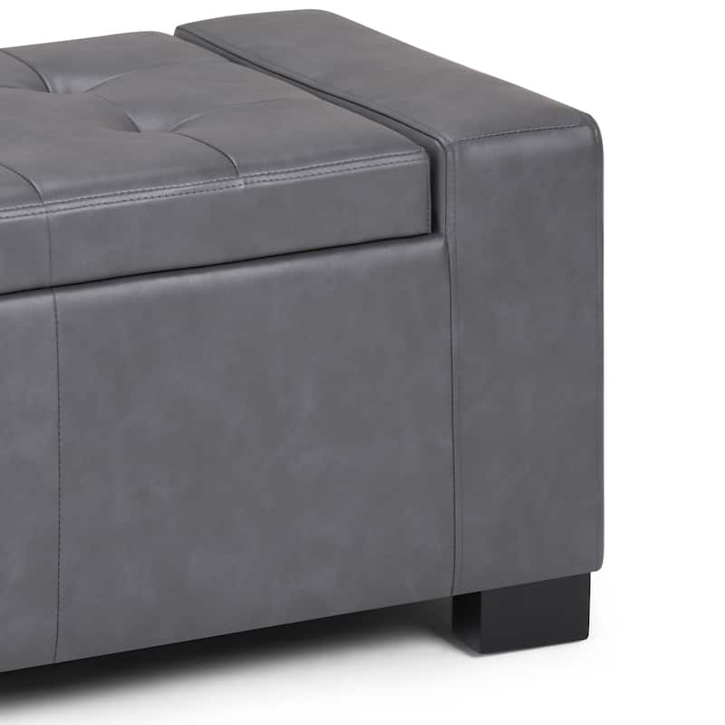 WYNDENHALL Santa Fe 51 inch Wide Contemporary Rectangle Storage Ottoman