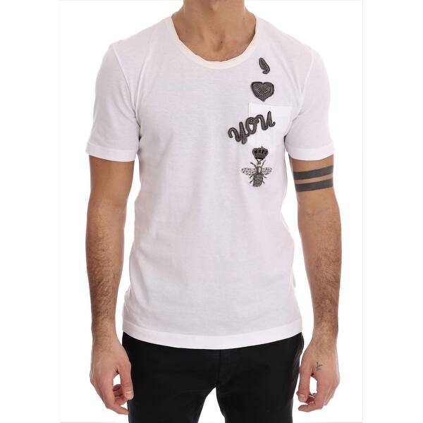 Shop Dolce Gabbana White Sequin Crown Bee T Shirt Overstock 27416541