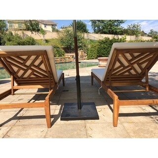 Safavieh Outdoor Living Azusa Brown/ Beige Sunlounger - 23.6" x 74.4" x 15.4"