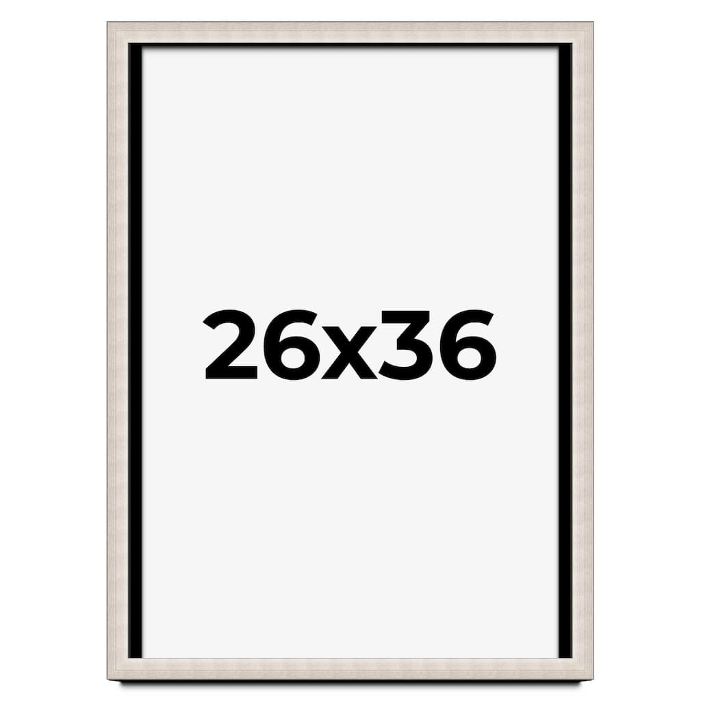 26x36 Shadow Box Frame Silver Real Wood Contemporary Shadowbox Display Frame UV Acrylic Front Acid Free Backing and Hardware