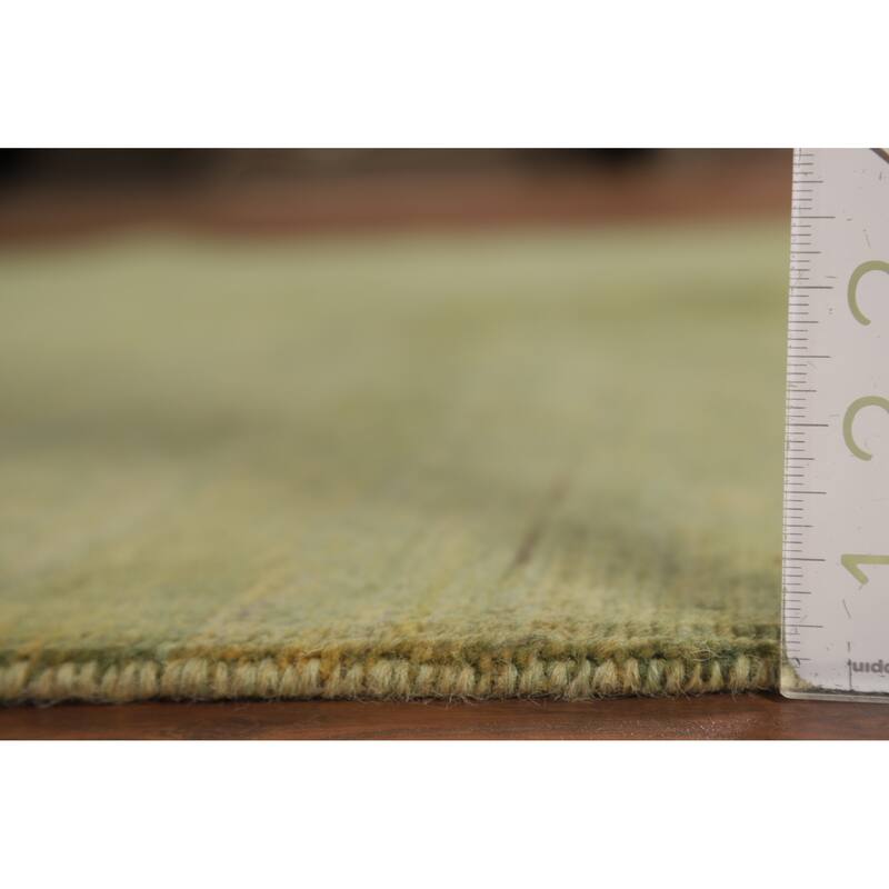 Light Green Modern Gabbeh Oriental Area Rug Handmade Wool Carpet - 4'11" x 6'7"