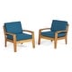 preview thumbnail 2 of 13, Grenada Outdoor Wood Club Chair (Set of 2) by Christopher Knight Home