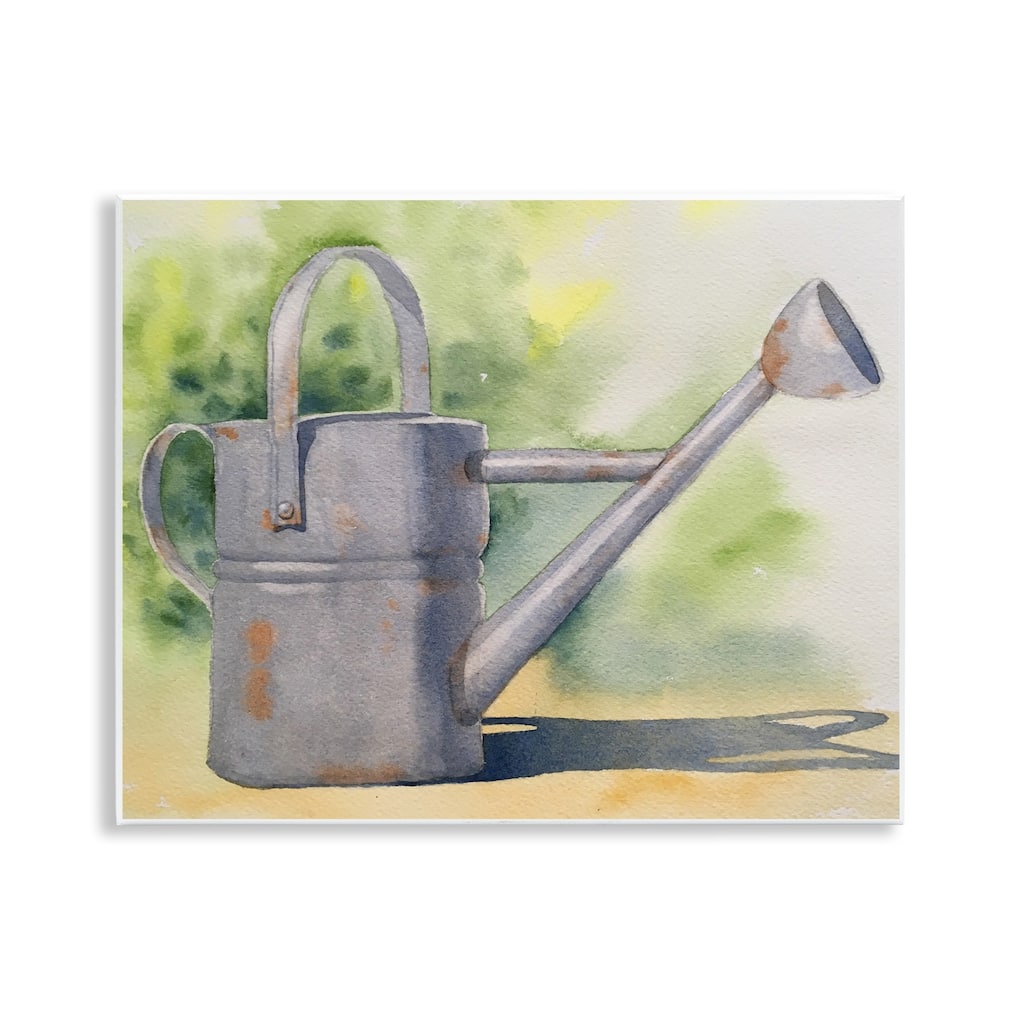 Stupell Country Watering Can in Garden Wall Plaque Art Design By Stephanie Fielden