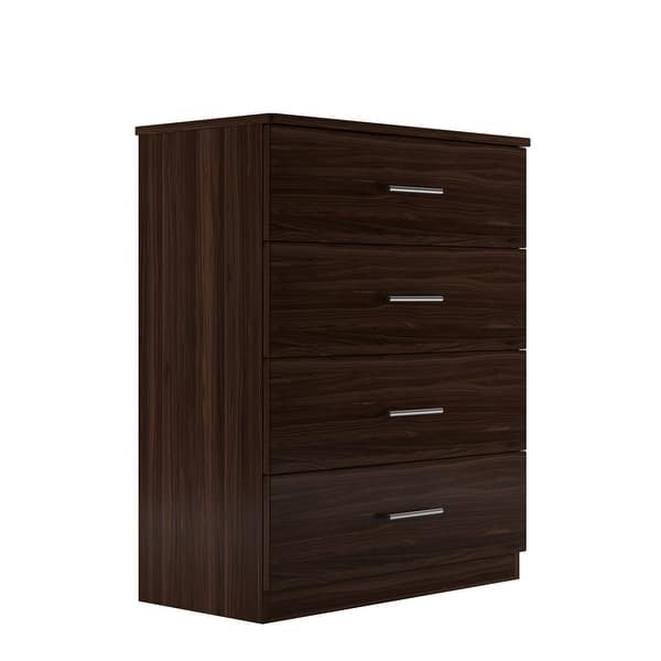 BOWERY HILL Traditional Wood 5-Drawer Chest in Walnut BOWERY HILL Traditional Wood 5-Drawer Chest in Walnut