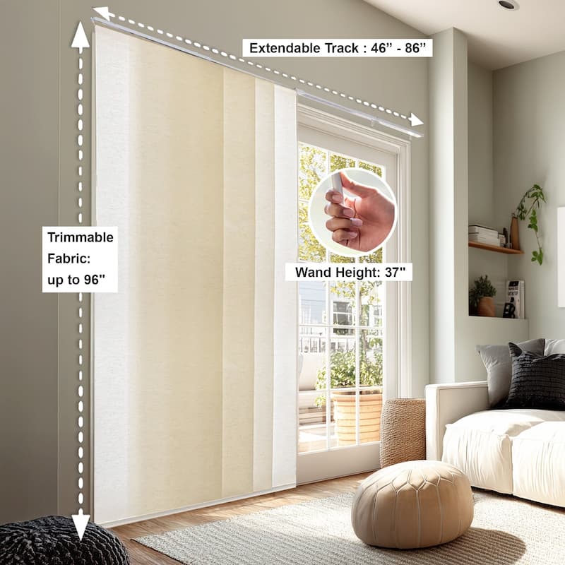 CHICOLOGY Adjustable Sliding Panels, 4-Rail Track, Light Filtering