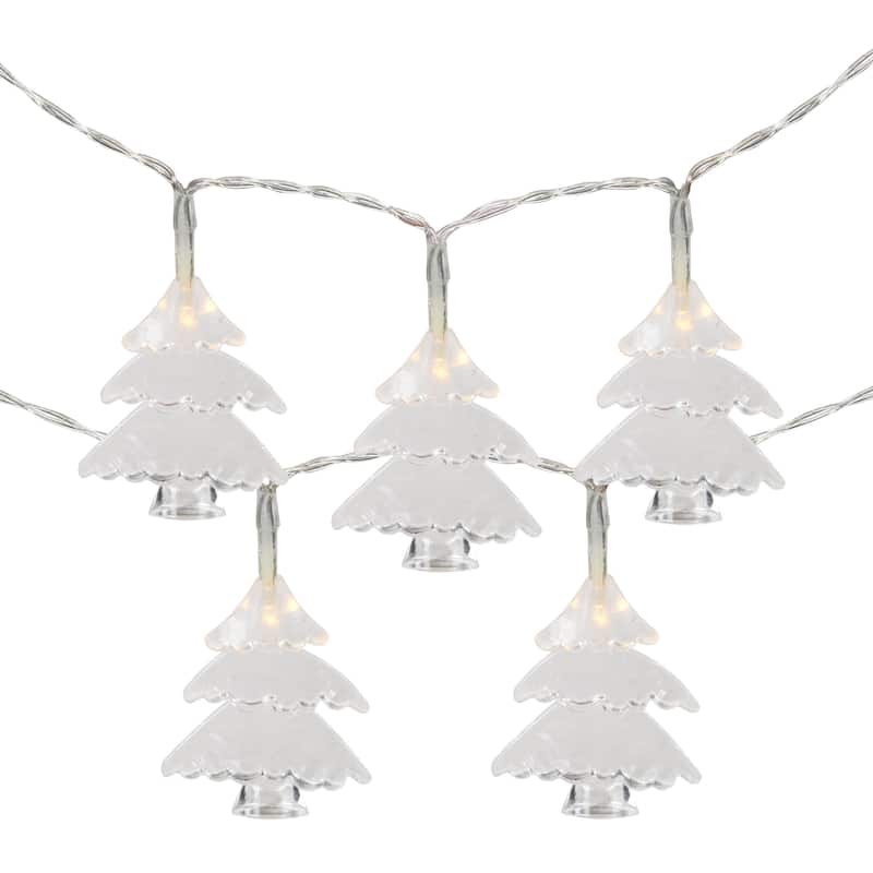 10ct LED Clear Winter Trees Micro Christmas Light Set 3ft Clear Wire
