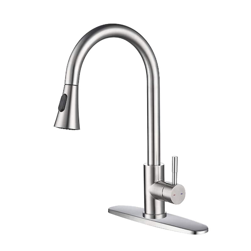 Stainless Steel Single Handle Kitchen Sink Faucet with Pull Down Sprayer