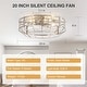preview thumbnail 151 of 191, 16.5"/18.5"/20"/23.6"/24"/28" Vintage Distressed White Low Profile Caged Ceiling Fan with Light and Remote (7/6/5/3-Blade)