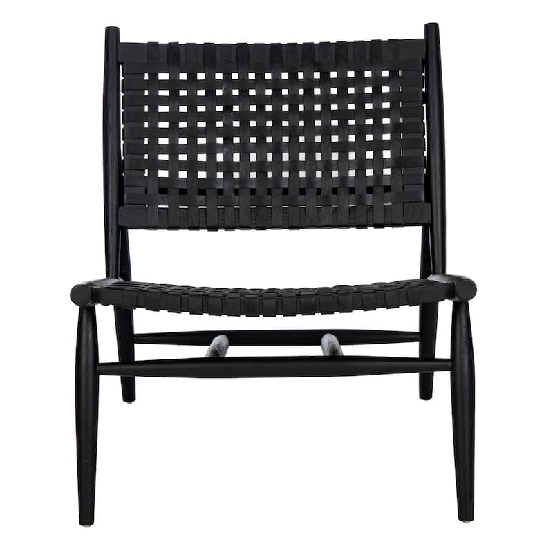 SAFAVIEH Soleil Squared Leather Woven Accent Chair - 26" W x 31.5" L x 30.7" H