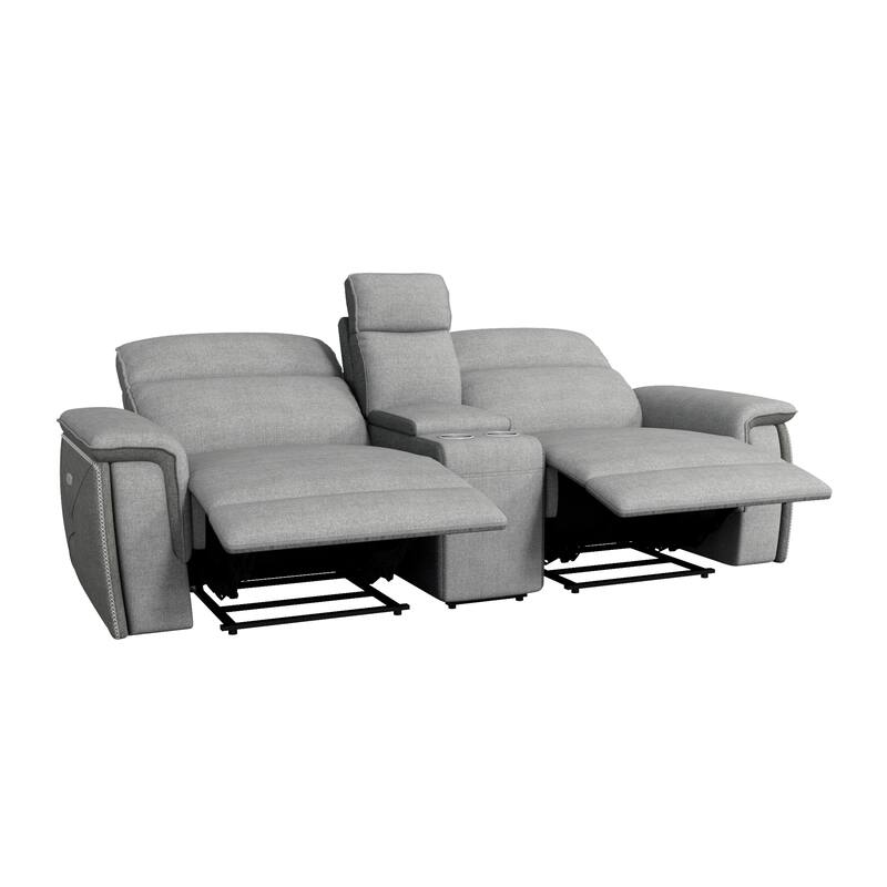 Blythe Power Double Reclining Loveseat with Console