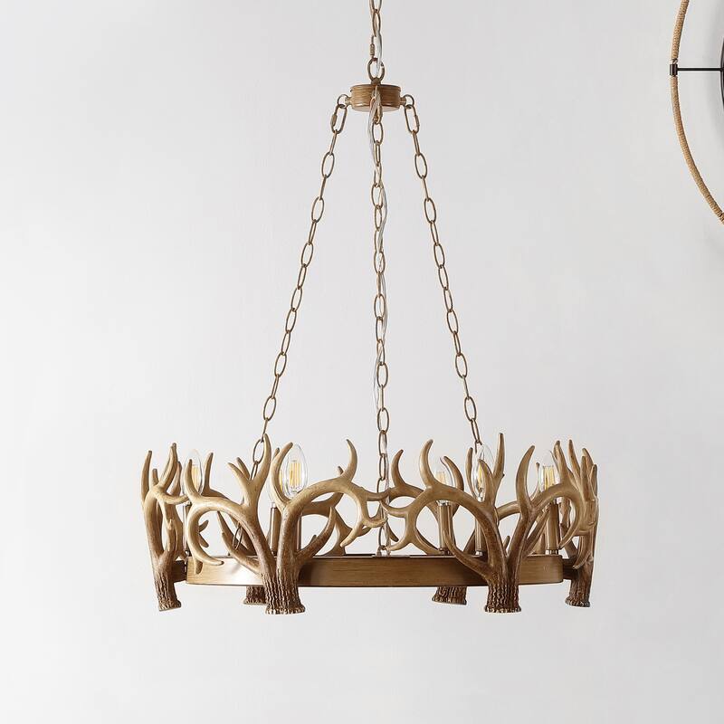 SAFAVIEH Lighting Duriel Chandelier - Antique White - 25"W x 25"D x 111"H