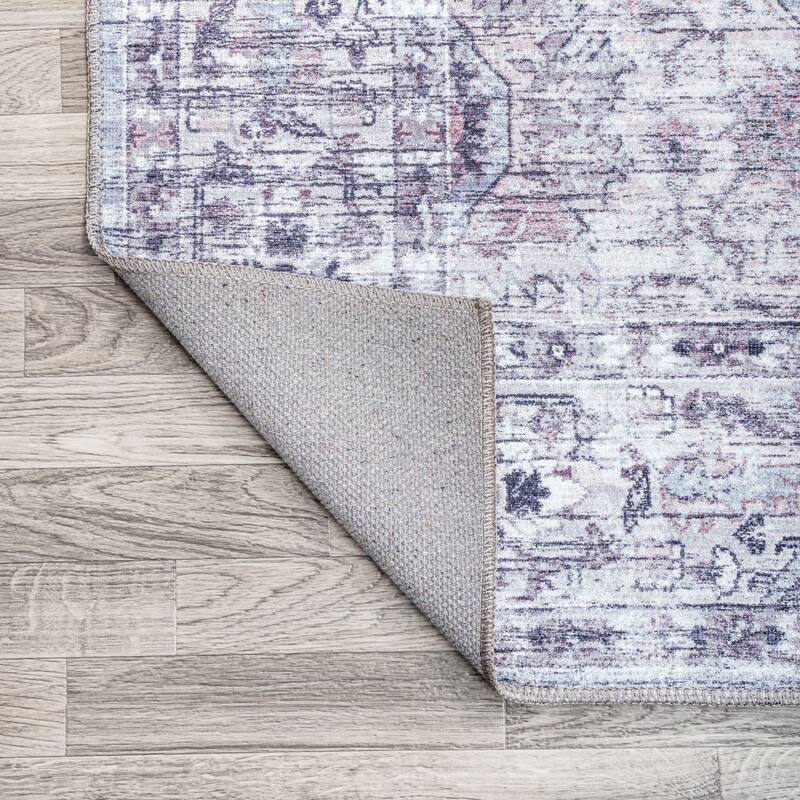 JONATHAN Y Alacati Boho Gray Medallion Machine Washable Area Rug