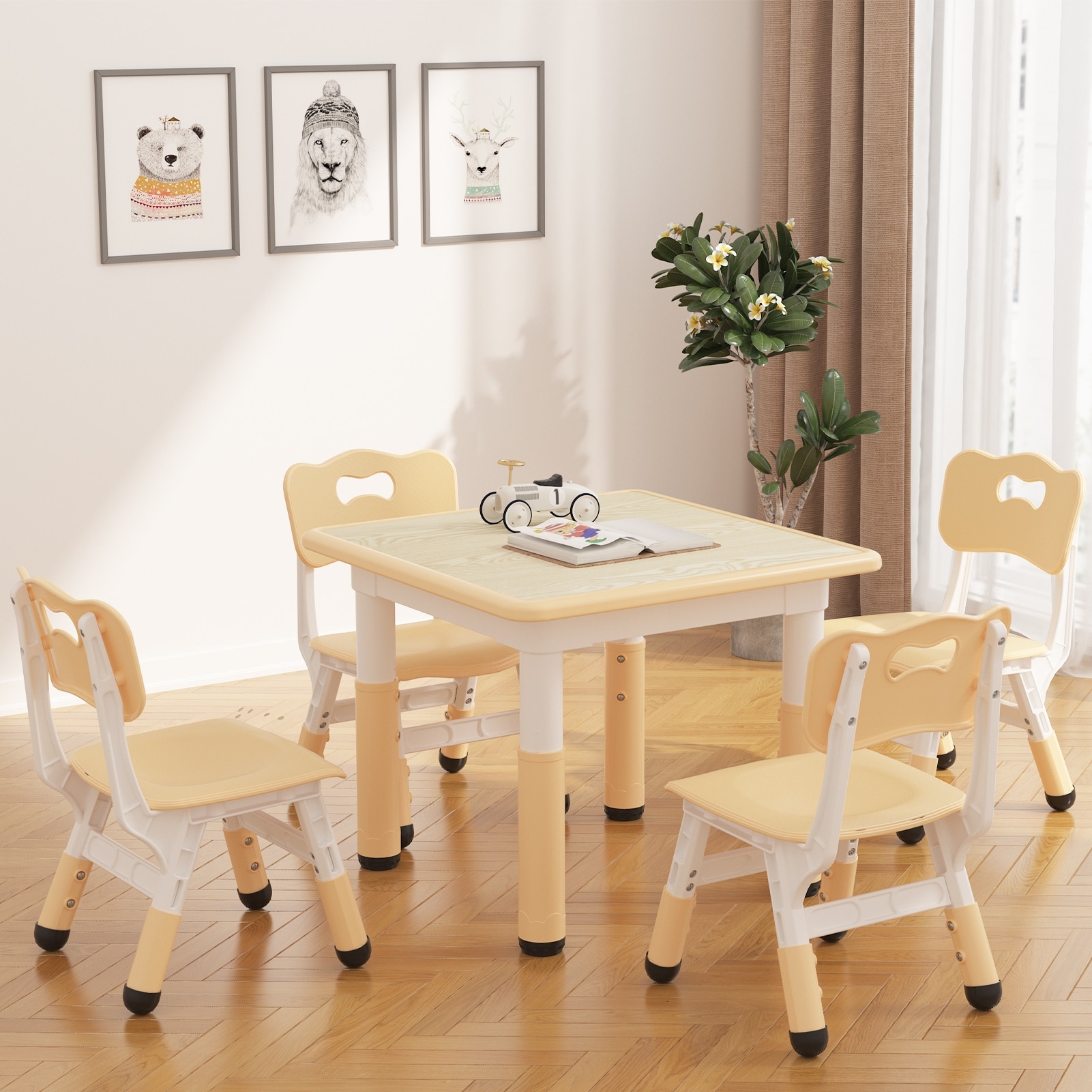 Kids table and 4 chairs discount