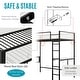 preview thumbnail 22 of 31, Furniture of America Jackson Modern Black Metal Loft Bed with Dual Desks and Closet Rod