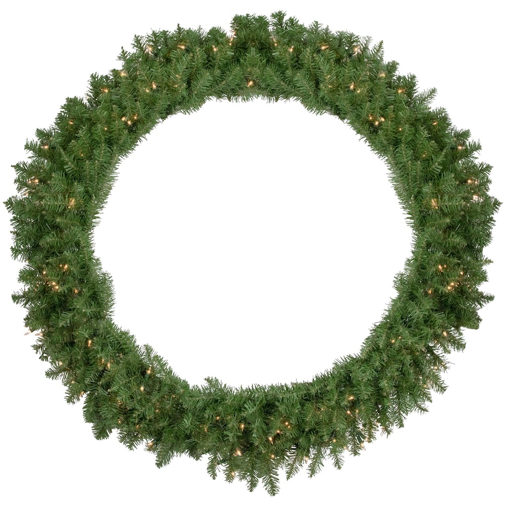 Pre-Lit Rockwood Pine Artificial Christmas Wreath 48-Inch Clear Lights - 48"