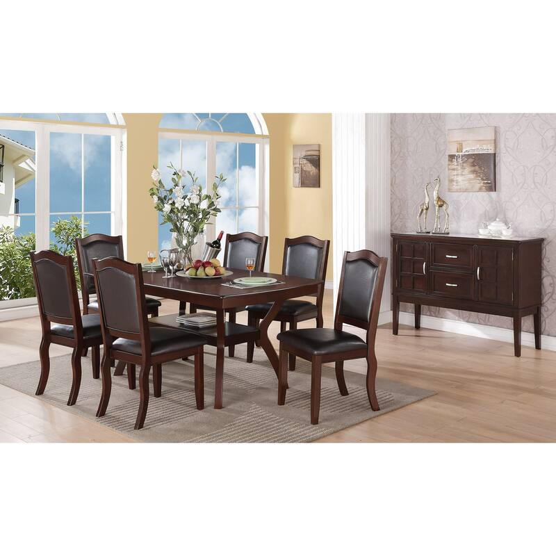 Formal Look 1pc Dining Table w Shelve Solidwood Espresso Finish Dining Room Furniture