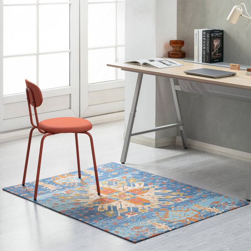 Jani 36"x48" Rug'd Chair Mat-Rug Style Office Chairmat for Carpet & Hard Floors| 0.5" Thick |Non-Slip, Foldable Desk Chair Mat
