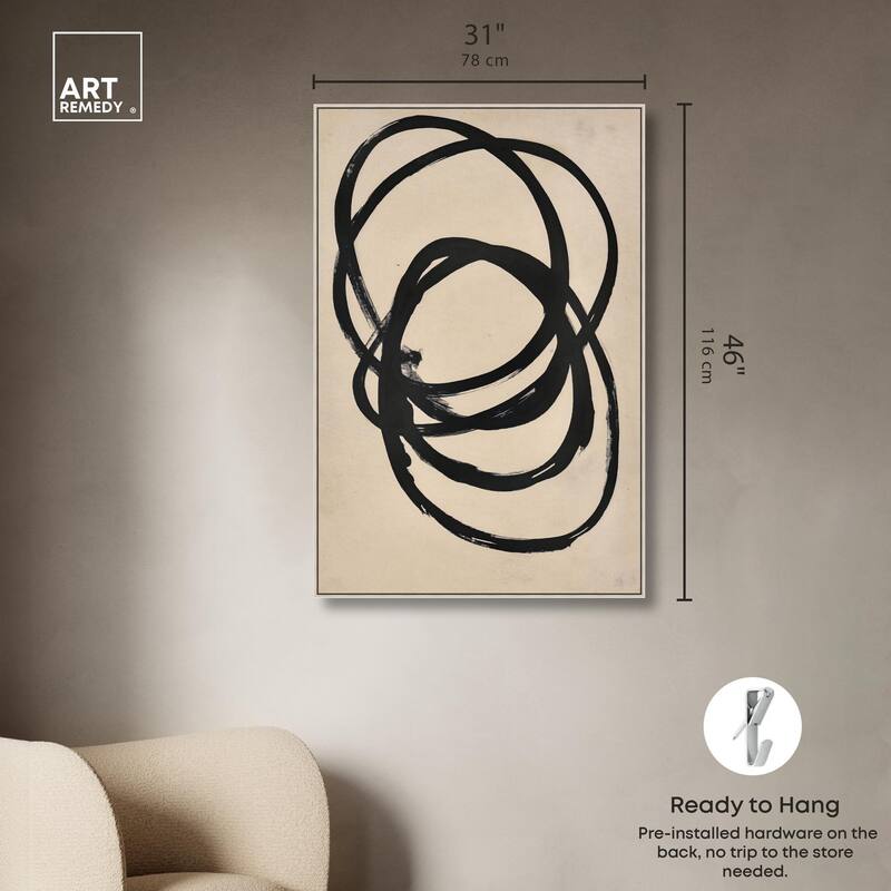 Beige Black II Canvas by Art Remedy