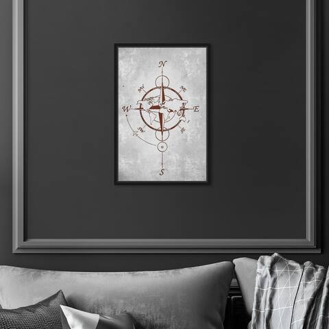 Oliver Gal 'World Compass' Map Red Wall Art Canvas