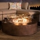 preview thumbnail 4 of 83, COSIEST 42'' Outdoor Round Propane Fire Pit w Wind Guard and Fire Glass Brown + Transparent grey fire glass
