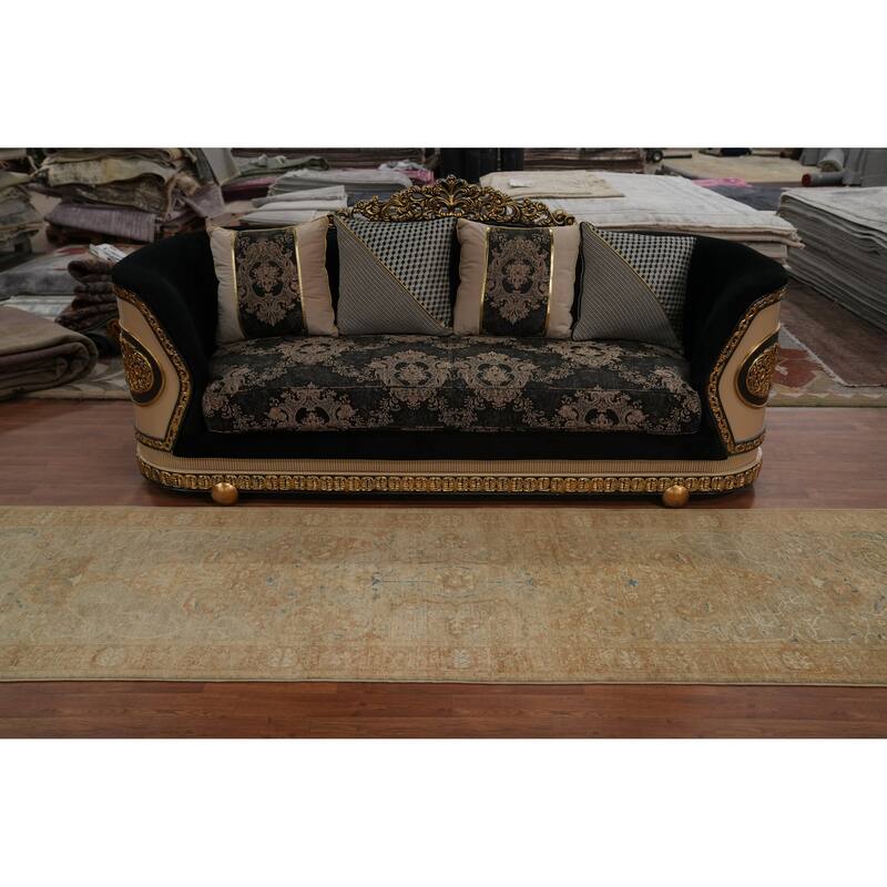 Hand Knotted Oriental 100% Wool Carpet Traditional Floral Brown Ziegler Runner Rug - 11' 8'' X 3' 1''