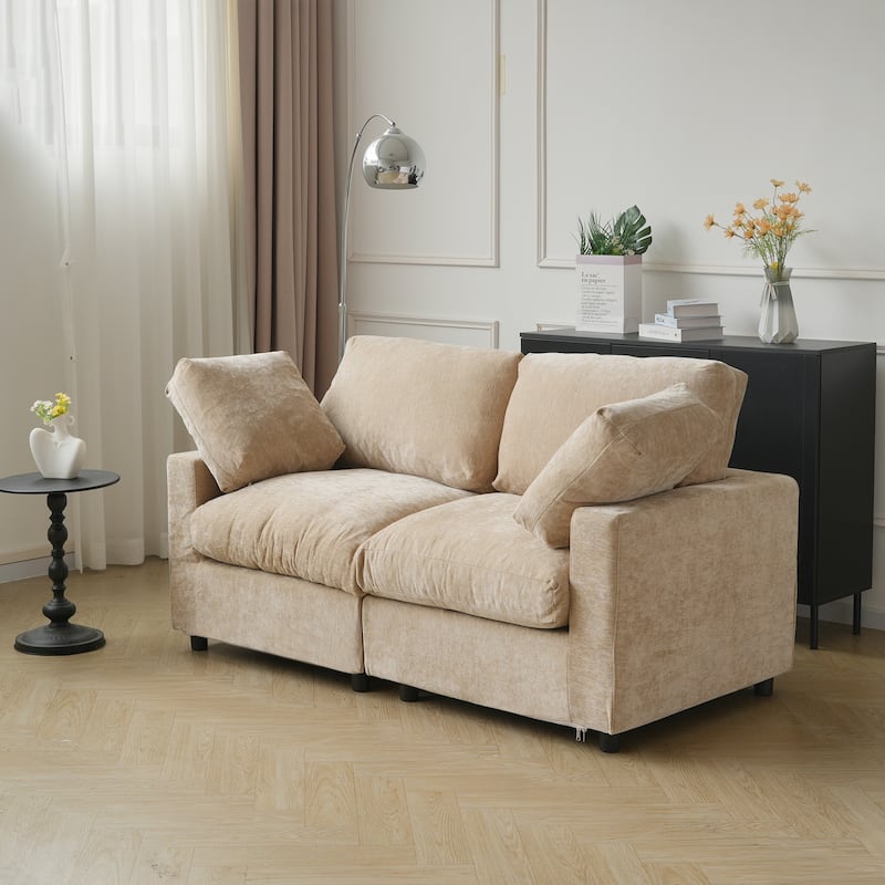 Modern Modular Sectional Sofa Cloud Couch, 67" Loveseat with Pillows