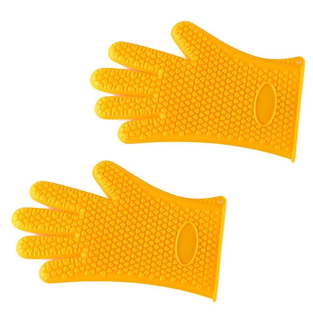 Silicone BBQ Heat Resistant Gloves Grill And Oven Mitts Bed Bath