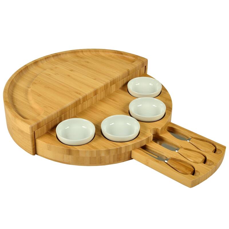 Picnic at Ascot Personalized Patented Bamboo Swiveling Cheese