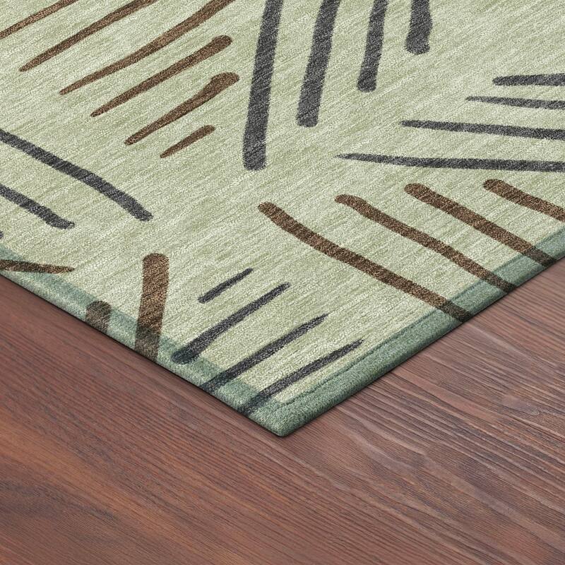 Machine Washable Indoor/ Outdoor Geo Dia Chantille Rug