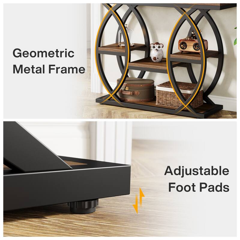 39.4" Console Table, 4-Tier Sofa Table Entryway Table for Small Spaces