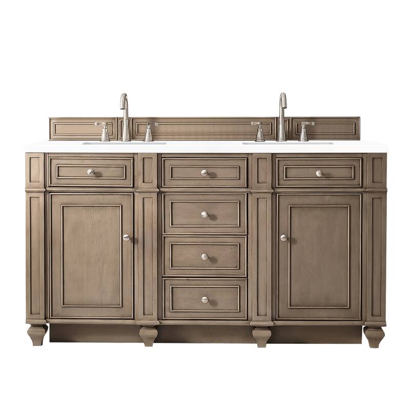 James Martin Vanities 157-V60D-3WZ Bristol 60" Free Standing Double - Whitewashed Walnut