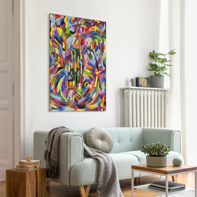 "Rules of the Rainbow II" Frameless Free Floating Tempered Glass Panel Graphic Wall Art