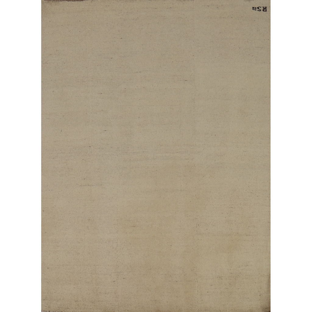 Modern Gabbeh Oriental Area Rug Handmade Solid Wool Carpet - 4'11" x 6'4"