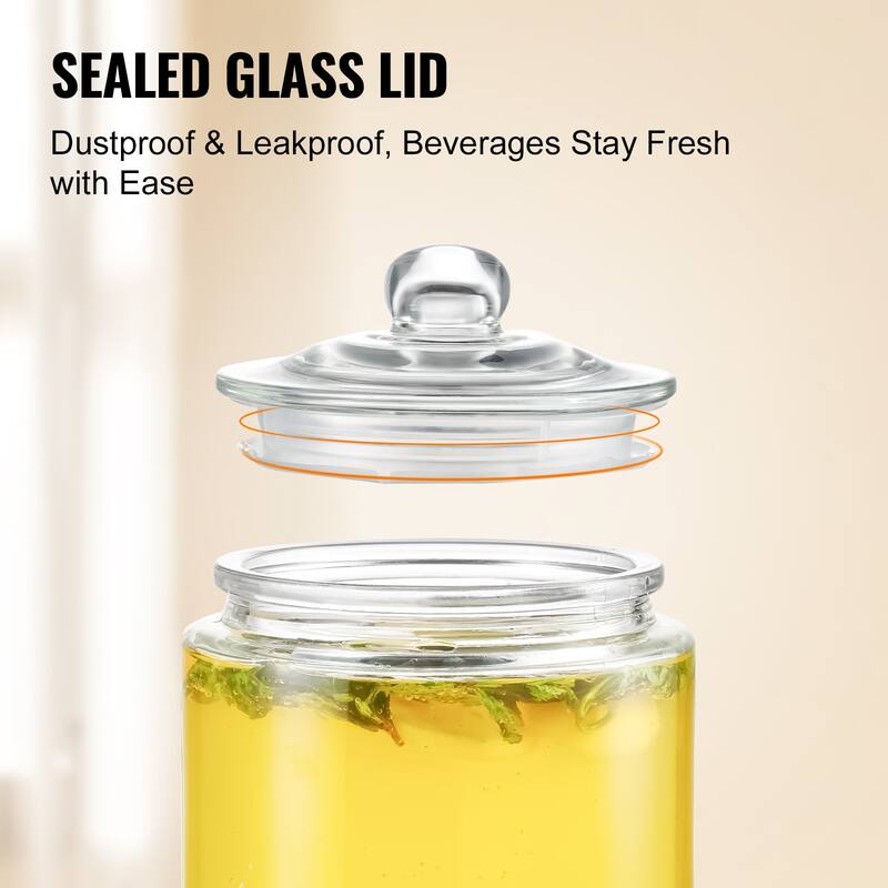 Beverage Dispenser with Spigot and Lid, Iced Tea Lemonade Juice Water Dispenser
