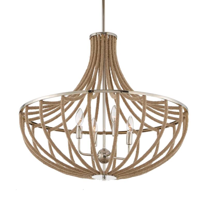 Uttermost Lovelock 4 Light Rope Empire Chandelier - 27.5"W x 27.5"D x 24.25"H