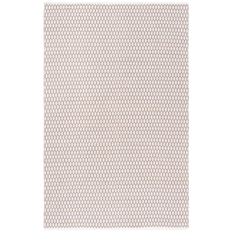 SAFAVIEH Handmade Flatweave Montauk Cassidy Casual Cotton Rug - 6' Square - Beige/Ivory