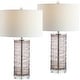 preview thumbnail 36 of 49, JONATHAN Y Coco 27.5" Modern Fused Glass Cylinder LED Table Lamp, Turquoise (Set of 2)