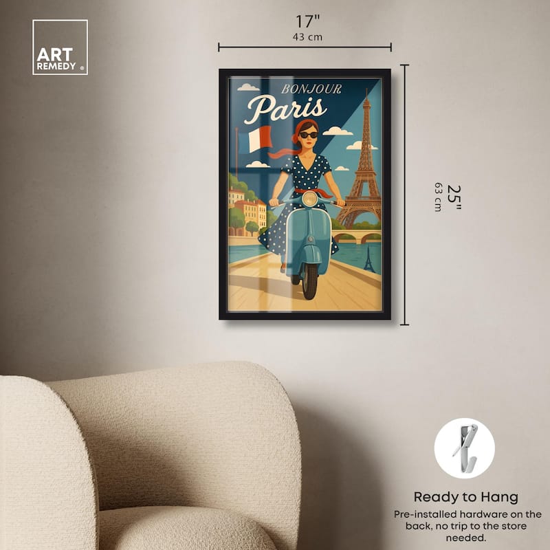 Scooter French Travel Shadowbox by Art Remedy