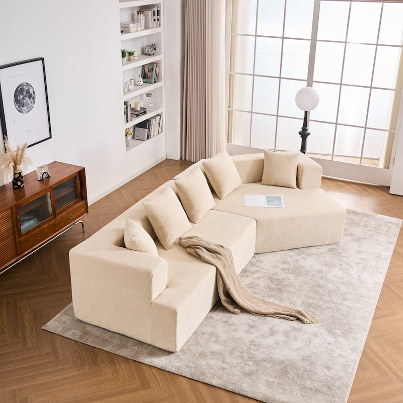 Memory Foam Couch, No Installation & Easy to Transport, Deep Seat Modern Sofa with Chenille Fabric