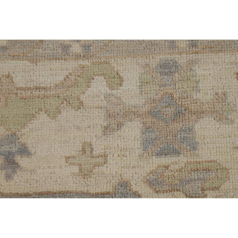 Hand Knotted Oriental 100% Wool Carpet Transitional All-Over Greys & Charcoal Oushak Area Rug - 12' 4'' X 9' 2''