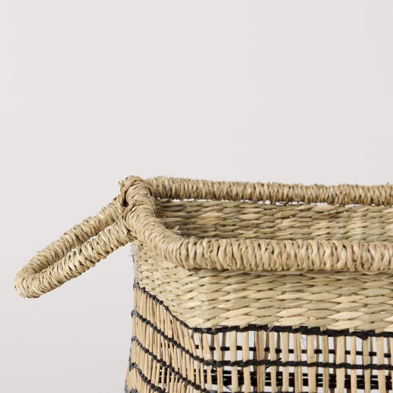 Nia Light Brown Seagrass Rectangular Baskets (Set of 2)