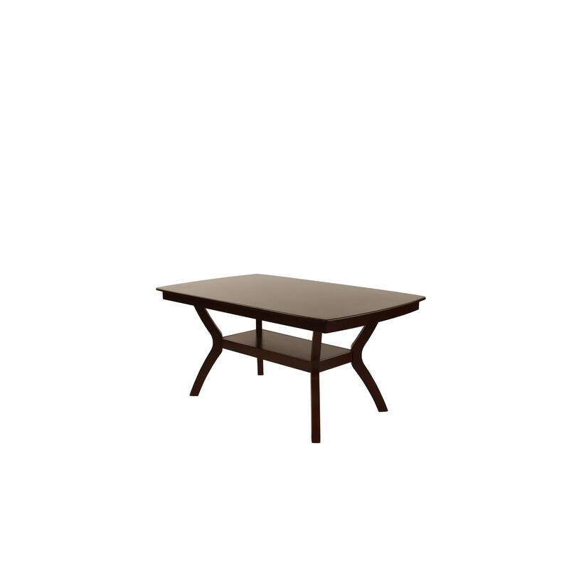 Formal Look 1pc Dining Table w Shelve Solidwood Espresso Finish Dining Room Furniture