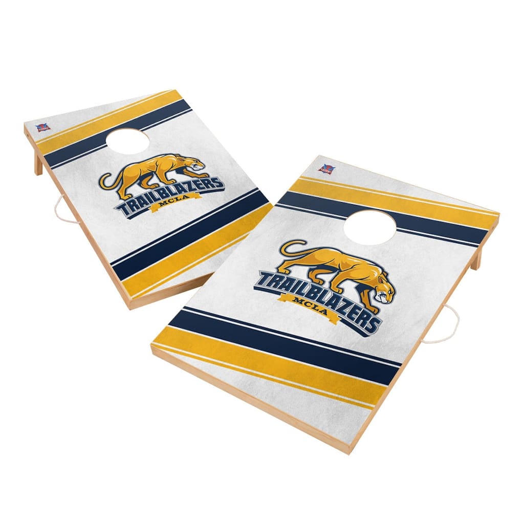 Massachusetts College of Liberal Arts Trailblazers Regulation 2x4 Cornhole Set