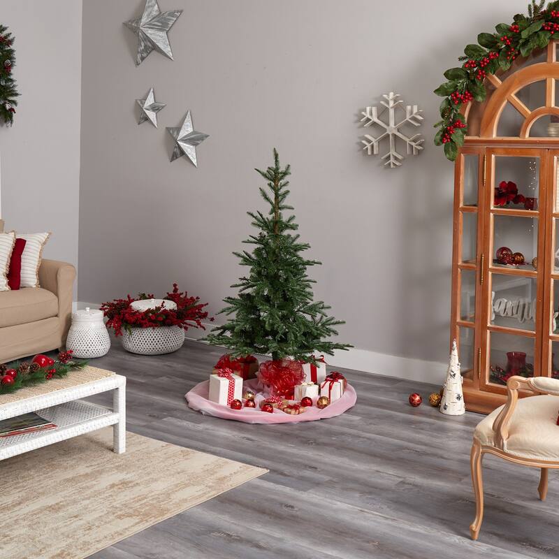 5ft. Layered Spruce Artificial Christmas Tree with 200 Clear Lights & 385 Branches - Classic Holiday X-Mas Glow
