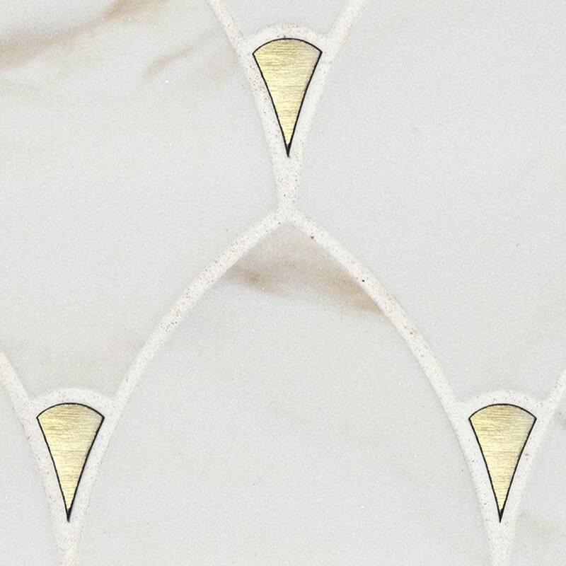 Ackland AKM-GM-10X12SEX-CA 10" x 12" Glass Wave Floor and Wall Mosaic - Satin Aurelia