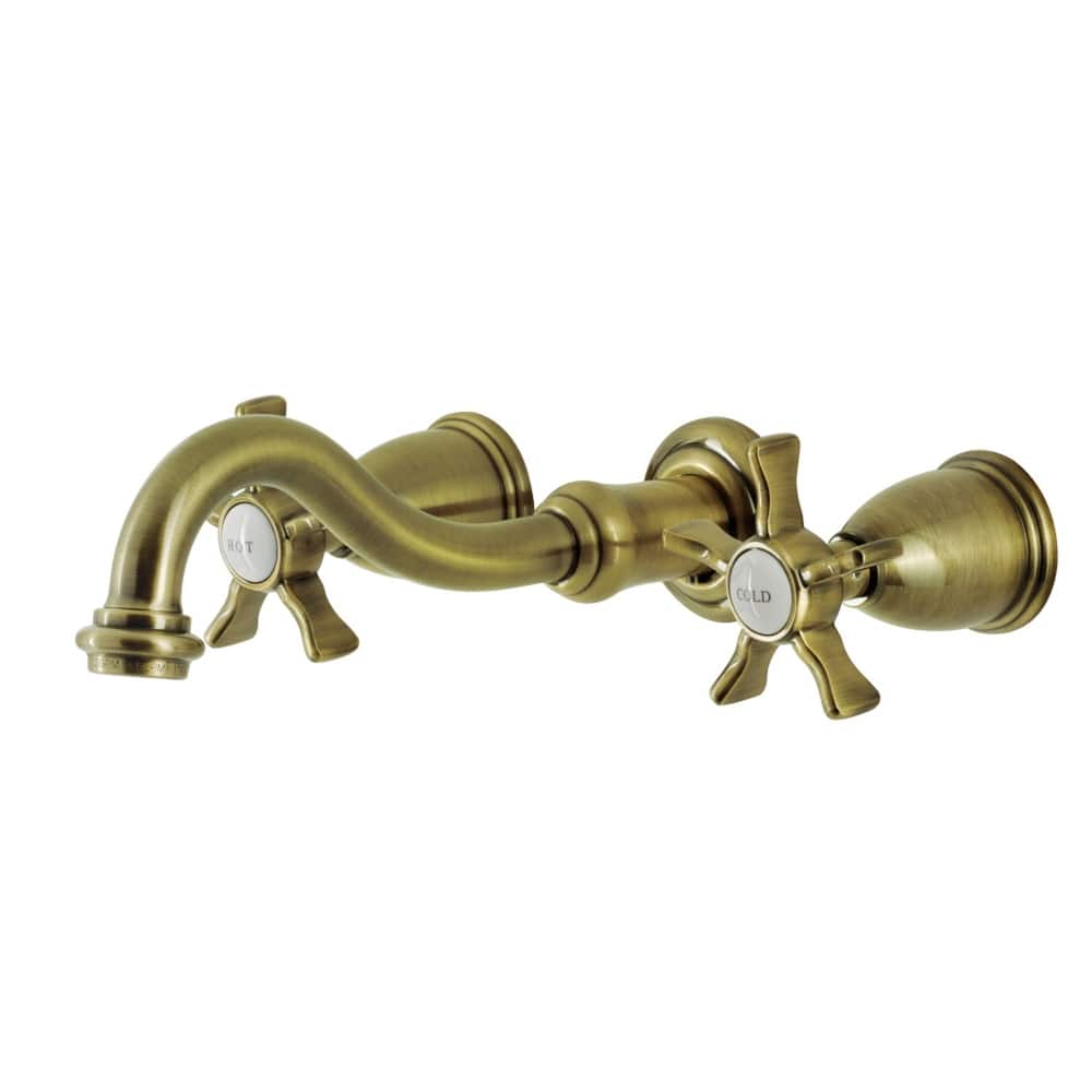 Hamilton Two-Handle 3-Hole Wall Mount Bathroom Faucet